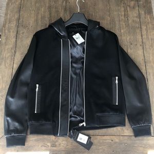 7 Diamonds Leather Jacket Large Black Brand New